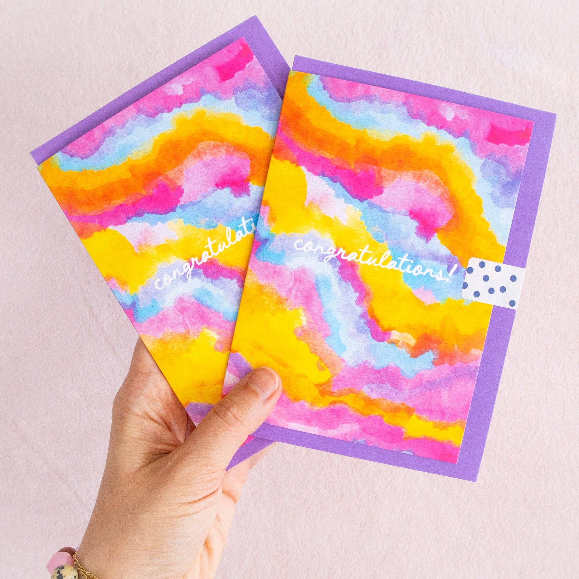 Cards by Julia Ockert | Rainbow Watercolour - Congratulations