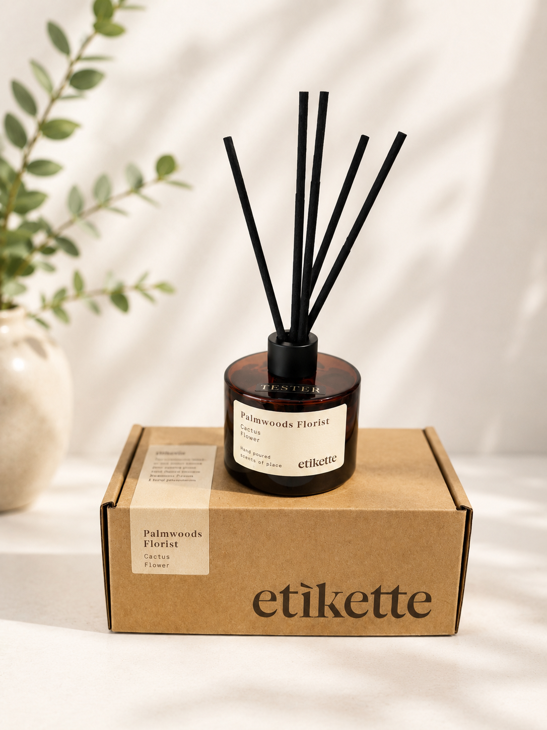 Eco Reed Diffuser 200ml by Etikette Candles | "Palmwoods Florist" - Cactus Flower