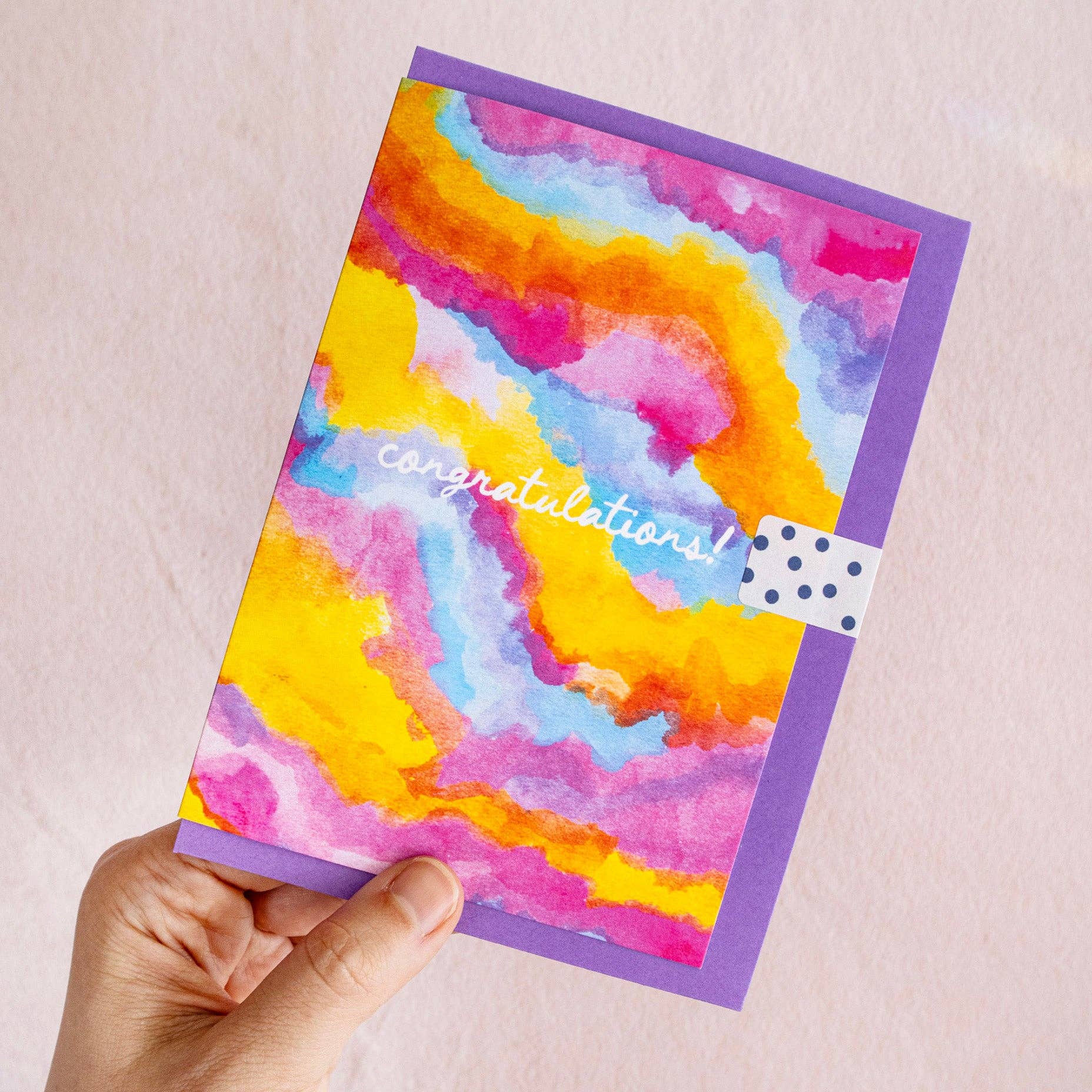 Cards by Julia Ockert | Rainbow Watercolour - Congratulations
