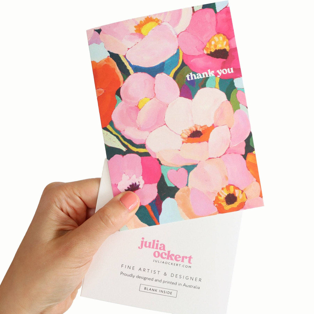 Cards by Julia Ockert | Colourful Florals - Thank You
