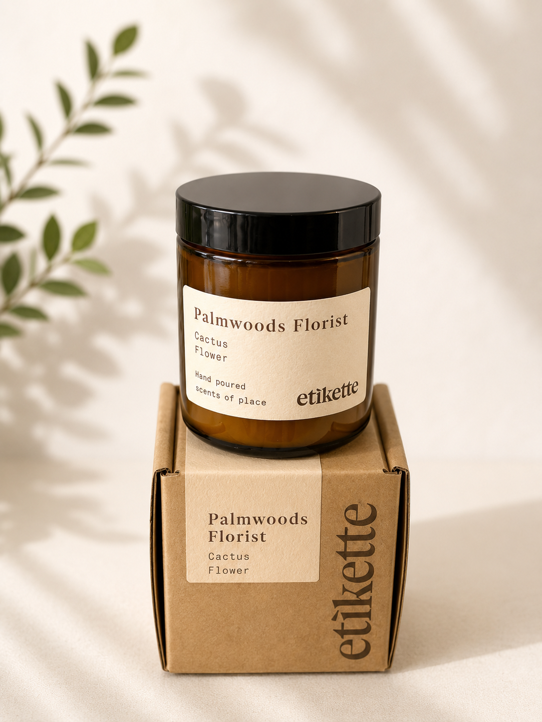 100% Soy Wax Candle by Etikette Candles | "Palmwoods Florist" Cactus Flower