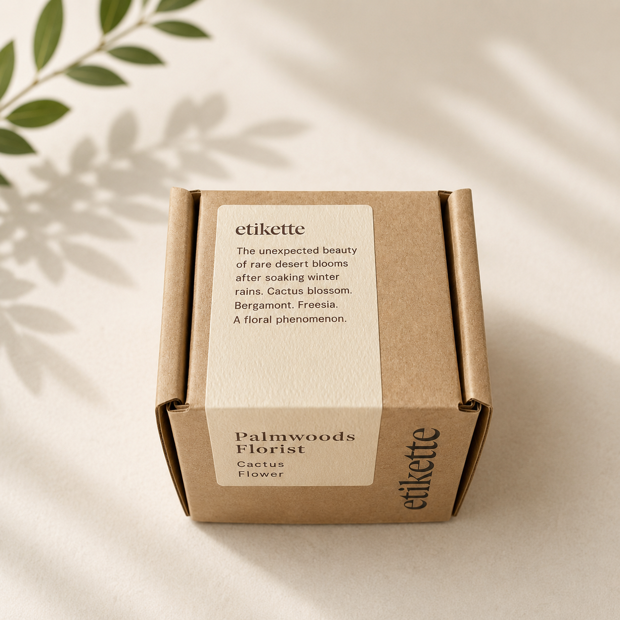 100% Soy Wax Candle by Etikette Candles | "Palmwoods Florist" Cactus Flower