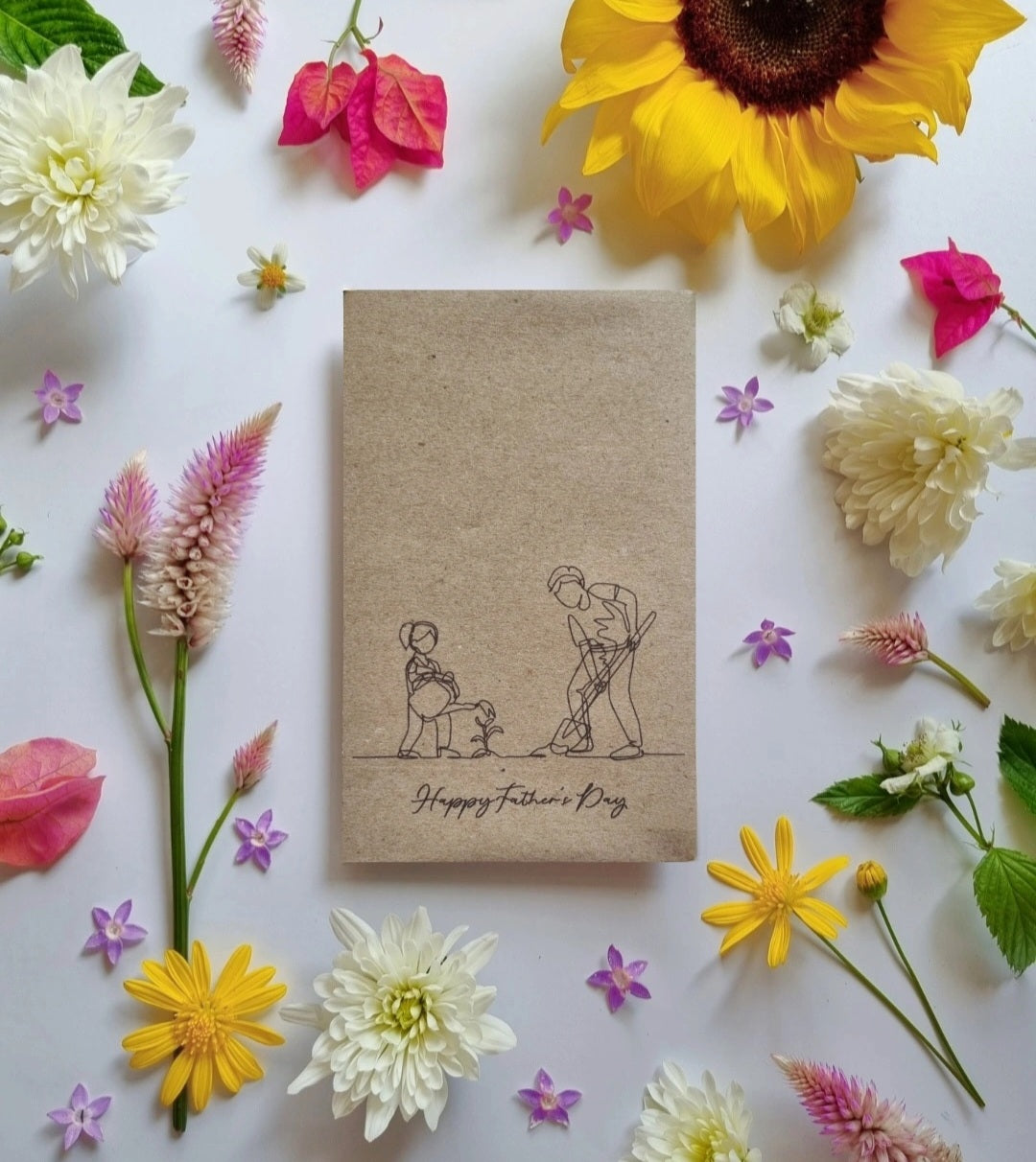 Bee Kind Seed Pouch - Father's Day 'Line Drawing'