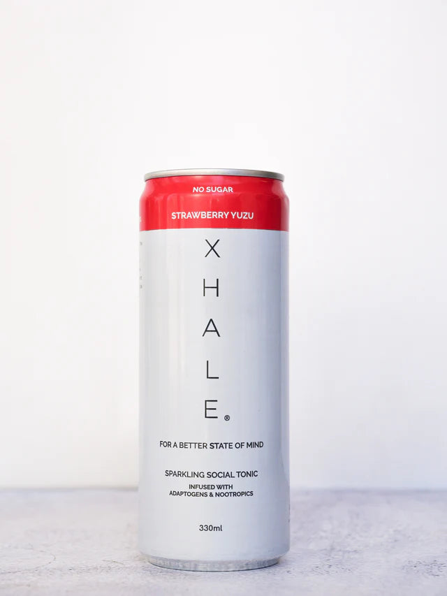 XHALE Sparkling Social Tonics by Hopr| Strawberry Yuzu - 4 Pack